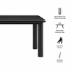 Alvia 86"-105" Extendable Rectangular Oak Wood Dining Table