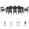 Alvia 9-Piece Oak Wood Extendable Dining Table and Chairs Set