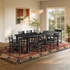 Alvia 9-Piece Oak Wood Extendable Dining Table and Chairs Set