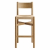Alvia Oak Wood Bar Stools With Woven Seats Set of 2