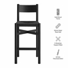 Alvia Oak Wood Bar Stools With Woven Seats Set of 2