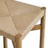 Alvia Oak Wood Counter Stools With Woven Seats Set of 2