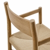 Alvia Oak Wood Dining Armchairs With Woven Seats Set of 2