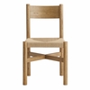 Alvia Oak Wood Dining Side Chair With Woven Seat