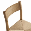 Alvia Oak Wood Dining Side Chair With Woven Seat