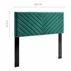 Alyson Angular Channel Tufted Performance Velvet Twin Headboard in Teal
