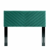 Alyson Angular Channel Tufted Performance Velvet Twin Headboard in Teal