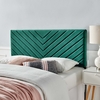 Alyson Angular Channel Tufted Performance Velvet Twin Headboard in Teal