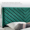 Alyson Angular Channel Tufted Performance Velvet Twin Headboard in Teal