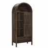 Amara 79 Inch Large Storage Display Cabinet in Black Oak