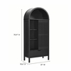 Amara 79 Inch Large Storage Display Cabinet in Black Oak