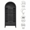 Amara 79 Inch Large Storage Display Cabinet in Black Oak