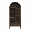 Amara 79 Inch Large Storage Display Cabinet in Black Oak