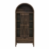 Amara 79 Inch Large Storage Display Cabinet in Black Oak