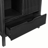 Amara 79 Inch Large Storage Display Cabinet in Black Oak