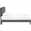 Amaris Fabric Twin Platform Bed with Squared Tapered Legs in Gray