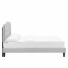 Amber Tufted Performance Velvet King Platform Bed in Light Gray