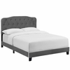 Amelia King Upholstered Velvet Bed in Gray