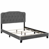Amelia King Upholstered Velvet Bed in Gray