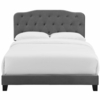 Amelia King Upholstered Velvet Bed in Gray
