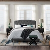 Amelia King Upholstered Velvet Bed in Gray