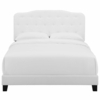 Amelia Queen Upholstered Fabric Bed in White