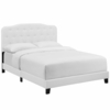 Amelia Queen Upholstered Fabric Bed in White