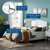 Amelia Queen Upholstered Fabric Bed in White