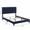 Amira Full Upholstered Velvet Bed in Midnight Blue