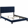 Amira Full Upholstered Velvet Bed in Midnight Blue