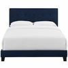 Amira Full Upholstered Velvet Bed in Midnight Blue