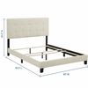 Amira King Upholstered Fabric Bed in Beige