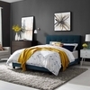 Amira Twin Upholstered Fabric Bed in Azure