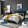 Amira Twin Upholstered Fabric Bed in Azure