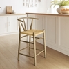 Amish Wood Counter Stool in Weathered Gray Teak