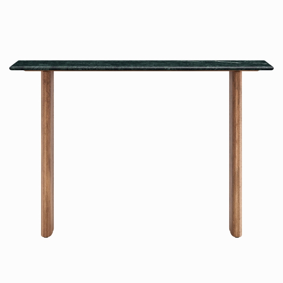 Amistad 46 Inch Marble Console Table in Walnut Green Marble