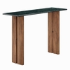 Amistad 46 Inch Marble Console Table in Walnut Green Marble