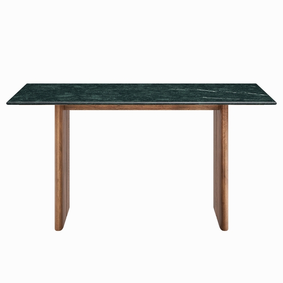 Amistad 60 Inch Marble Dining Table in Walnut Green Marble