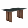 Amistad 72 Inch Marble Dining Table in Walnut Green Marble
