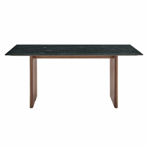 Amistad 72 Inch Marble Dining Table in Walnut Green Marble