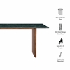 Amistad 86 Inch Marble Dining Table in Walnut Green Marble