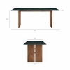 Amistad 86 Inch Marble Dining Table in Walnut Green Marble