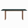 Amistad 86 Inch Marble Dining Table in Walnut Green Marble