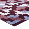 Andela Interlocking Block Mosaic 5x8 Area Rug in Multicolored Red and Light Blue