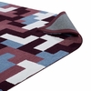 Andela Interlocking Block Mosaic 5x8 Area Rug in Multicolored Red and Light Blue