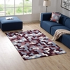 Andela Interlocking Block Mosaic 5x8 Area Rug in Multicolored Red and Light Blue