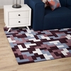 Andela Interlocking Block Mosaic 5x8 Area Rug in Multicolored Red and Light Blue