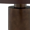 Annette 54 Inch Round Pedestal Base Dining Table in Dark Walnut Burnished Brass