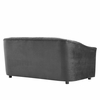 Announce Performance Velvet Channel Tufted Loveseat in Charcoal