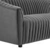 Announce Performance Velvet Channel Tufted Loveseat in Charcoal